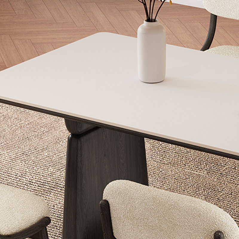 Retro Rectangular Rock Slab Dining Table Sets., 29.53"H x 62.99"L x 31.5"W