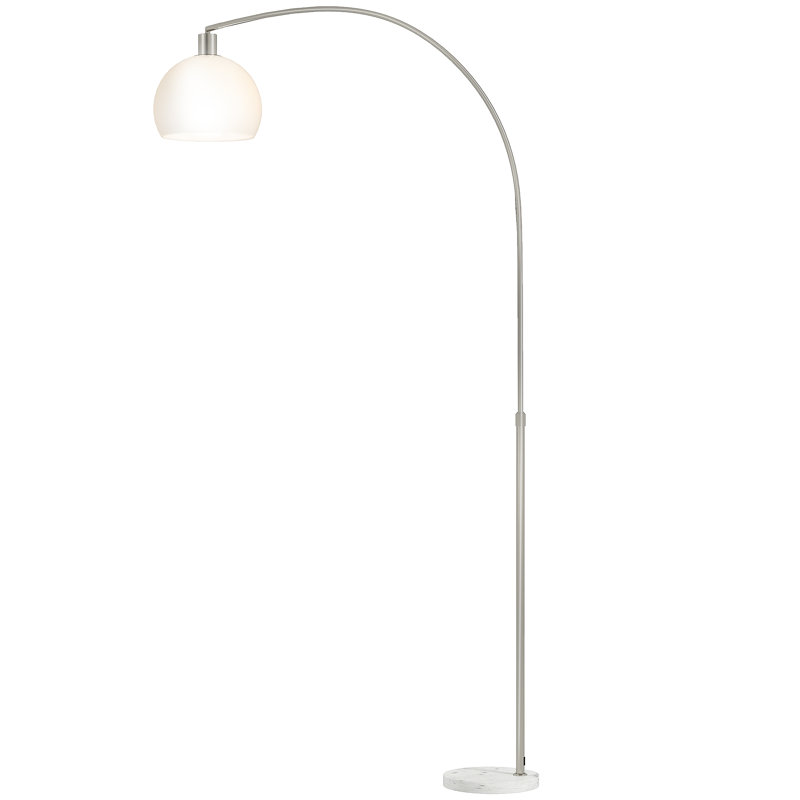 180cm Arched Floor Lamp, White, White