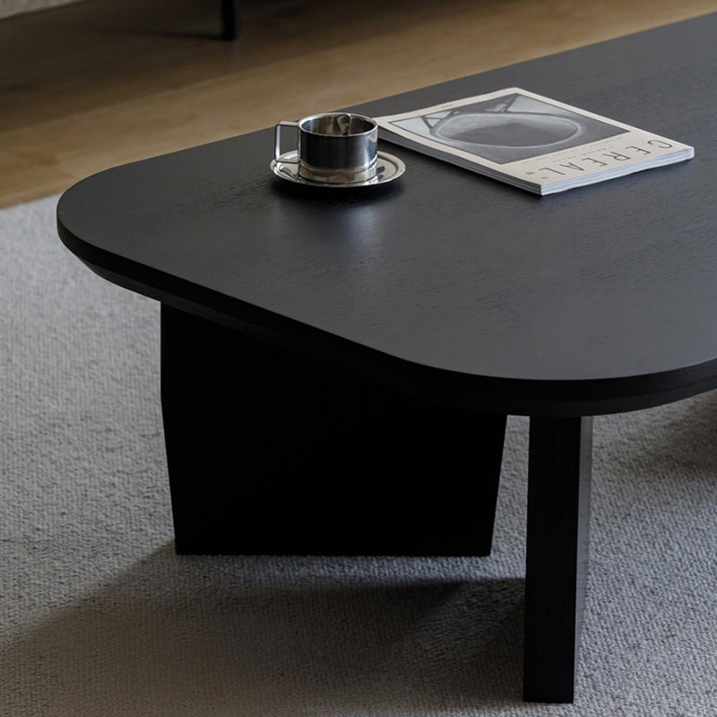 Modern Style Coffee Table with Triangular Legs, 14.96" H x 55.11" L x 31.49" W