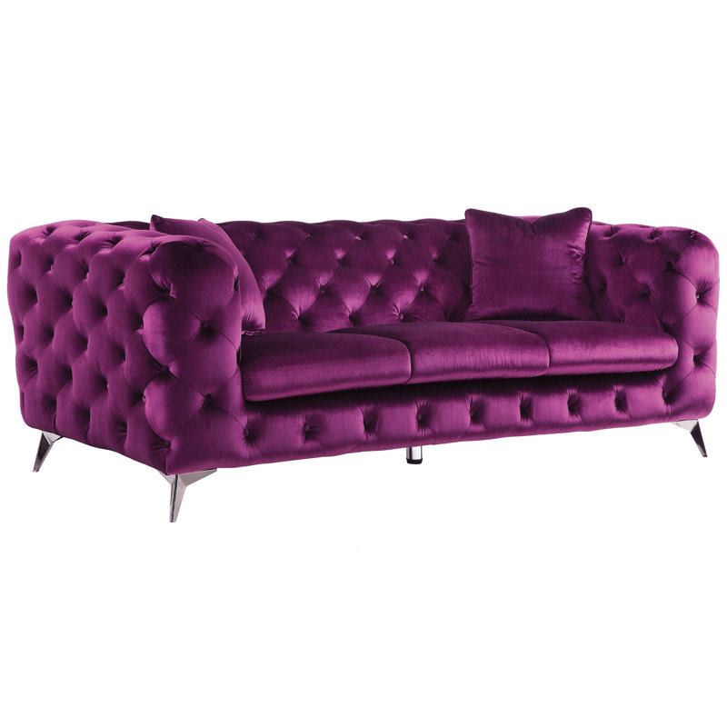 Canapé Godsey, Tissu mauve, H 30 po x l 90 po x P 41 po