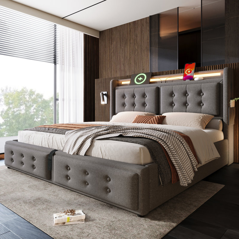 Bed, 5FT, Grey