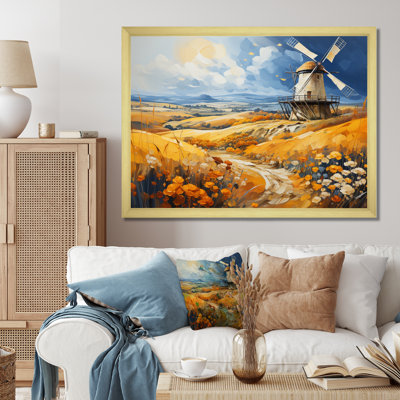 " Yellow Blue Mills In Holland Harvest "