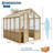 6x8 ft Greenhouse for Outdoors, Large Wooden Greenhouses with Adjustable Roof Vent & PC Panels & Lockable Door, Heavy Duty Spruce Frame Green House for Garden, Backyard, Patio-124934821-124934824