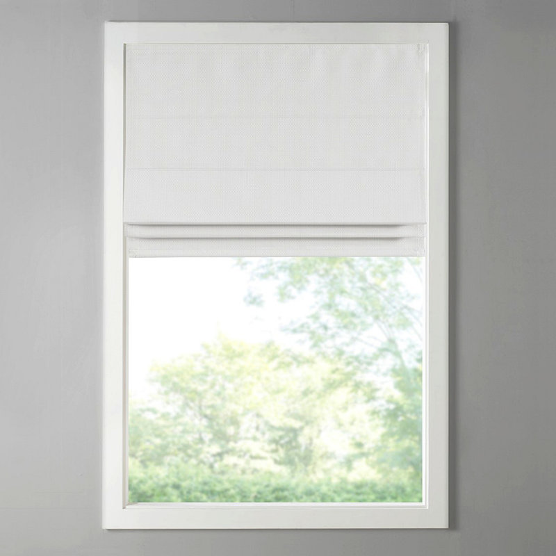 Rideau obscurcissant sans cordon de rideau de salon Basketweave, Blanc / Blanc, L 39,05 po x L 64,05 po