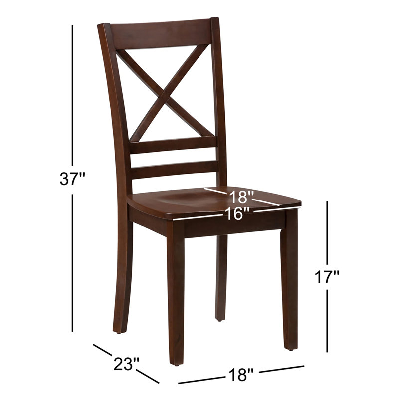 17'' H Acacia Solid Wood Side Chair, Caramel