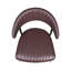 Chaise rembourrée en similicuir à dossier incurvé brun + noir