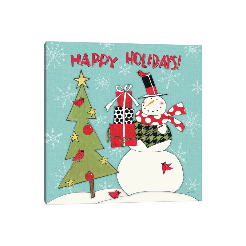 Snowman Sentiments V by Anne Tavoletti - Wrapped Canvas Print, 30.48cm H x 30.48cm W x 1.91cm D