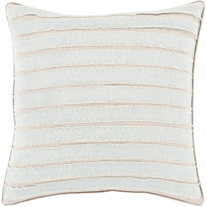 Lorena Striped Linen Throw Pillow, Polyester, Taupe, 22" H x 22" W x 4" D