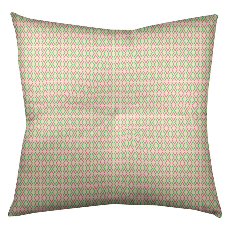 Coussin de sol Katelyn Elizabeth, 26 po x 26 po, Rose/vert