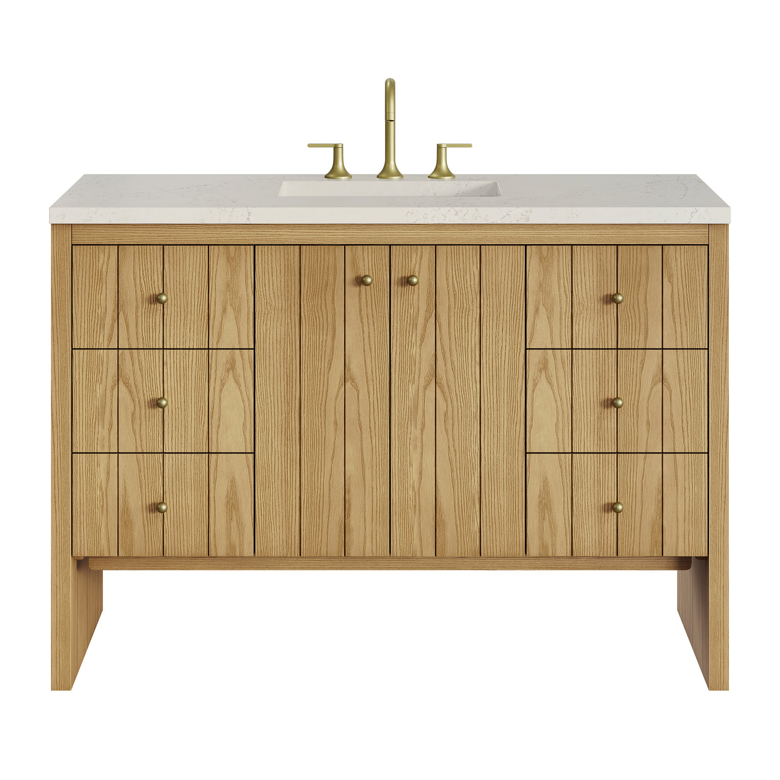 Hudson 48'' Single Bathroom Vanity, 8" Widespread, Siberian, Light Natural Oak