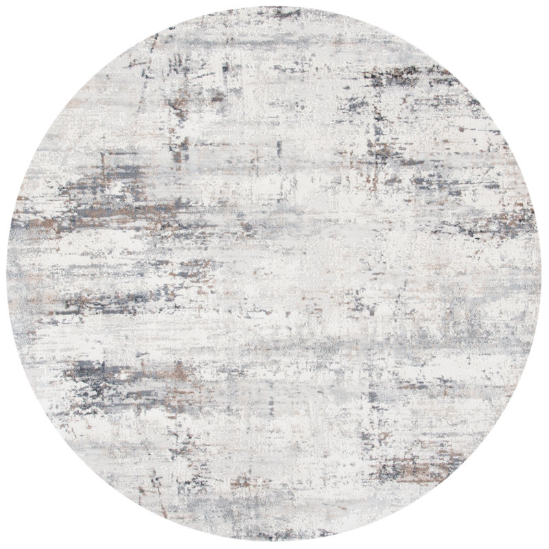 Tapis ivoire / gris Griner Padillo, Rond 10 pi