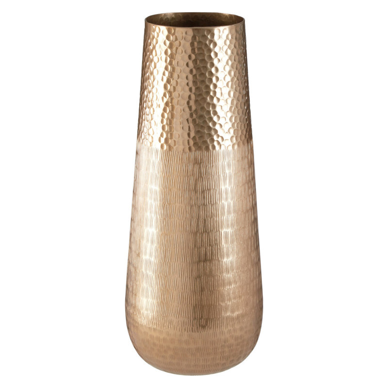Beck Aluminum Table Vase, Gold, 44cm H x 18cm W x 18cm D
