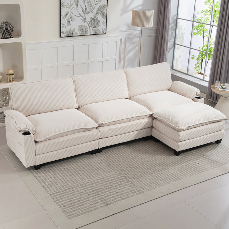 Canapé confortable en éponge à haute résilience 35D avec structure en bois composite et massif, assurant un soutien durable et durable