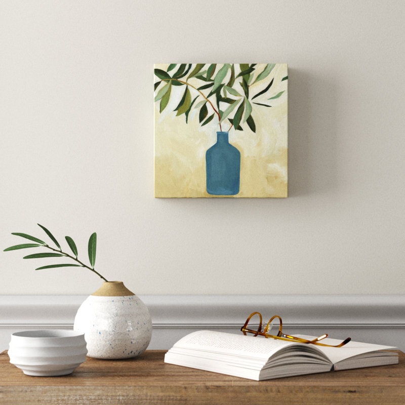 «green "still life v" , peinture, H 10 po x l 10 po x P 1,5 po, Toile tendue