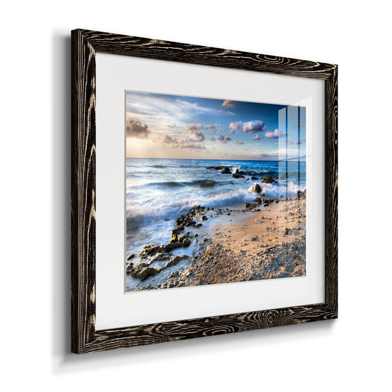 Island Waves - Photographie sur toile avec cadre photo, H 37,5 po x l 27,5 po x P 1,5 po, Toile avec cadre noir patiné