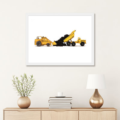 «Dump Truck Dirt on White» par Saint and Sailor Studios - reproduction de photo