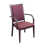 Medacure Squared Red Stain-Resistant Dining Room Chair for Seniors & Homecare, Rounded Arms