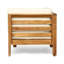 Ensemble de causeuse en bois d'acacia 3 pièces avec table basse et coussins beiges Oana-129507761-129507764