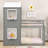 Wood Twin Over Twin Bunk Bed With Guardrails And Ladder, Semi-Enclosed Design-1057573142