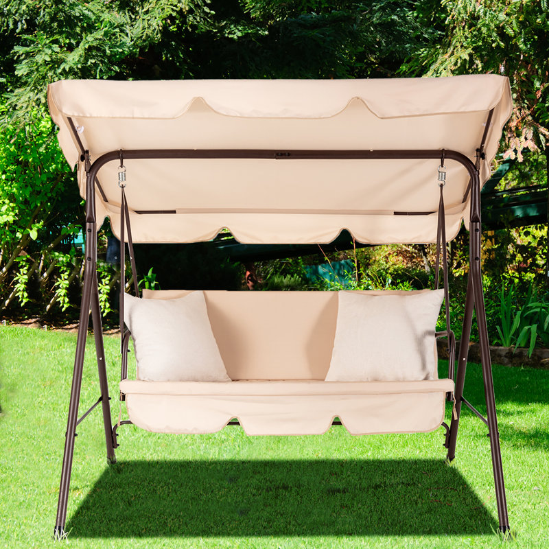 Balancelle d'extérieur avec support, Beige