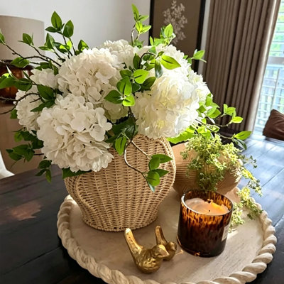 ShellShaped Woven Storage Basket Natural Paper Rope Handmade Flower Vase for Home Decor PlanHolder Organizer