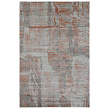 Hand Knotted Abstract Area Rug in Brown/Gray
