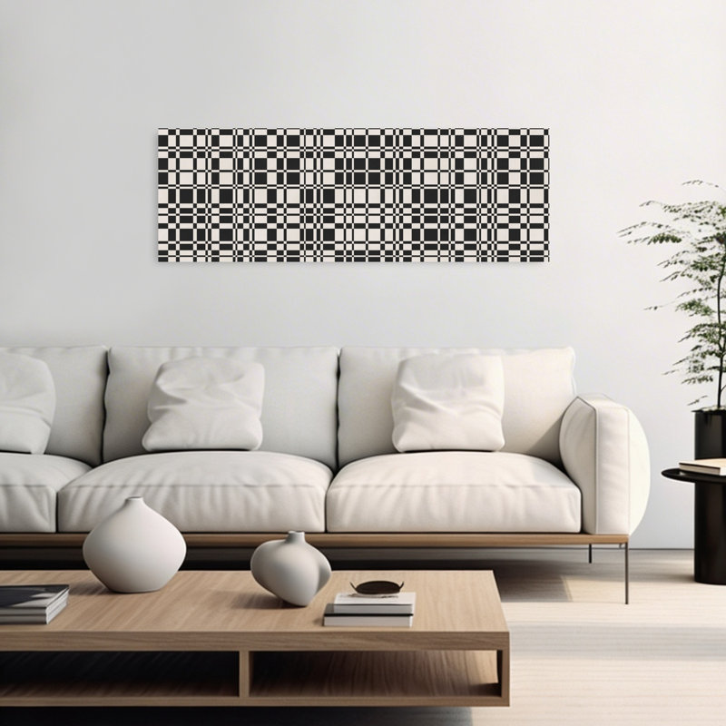 Art mural contemporain géométrique abstrait à motif géométrique, H 48 po x l 16 po