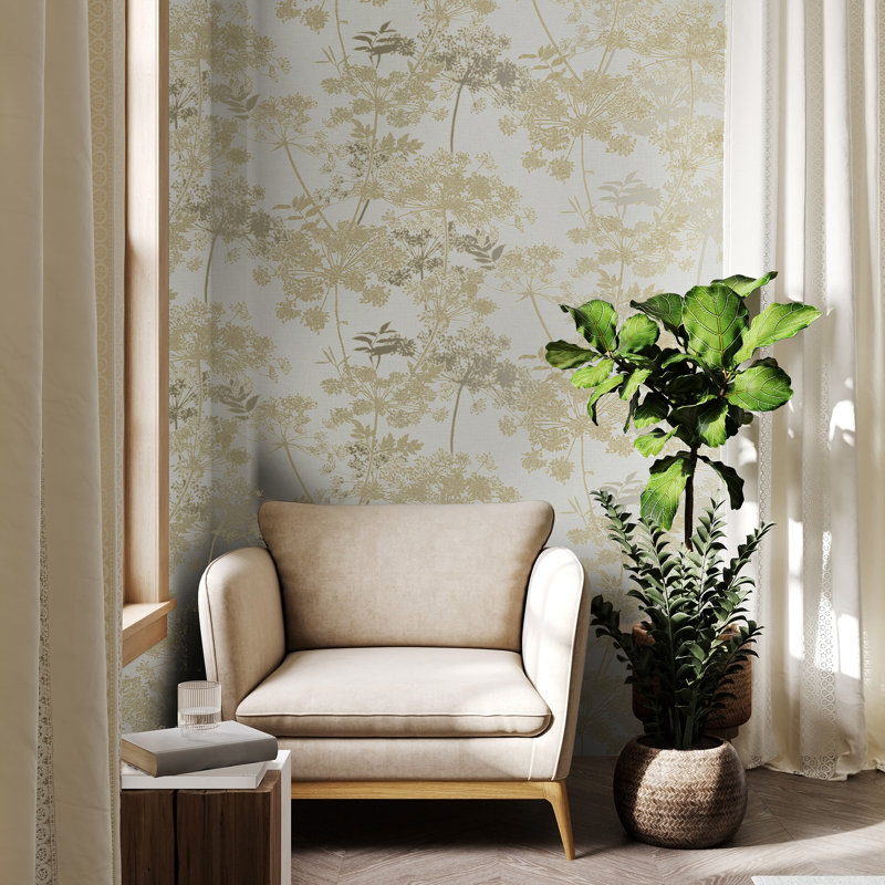 Superfresco Meadow Floral 10m x 52cm Matte Wallpaper Roll, Cream