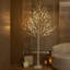 Bouleau blanc illuminé 6 pi 128L pour les fêtes de Noël, décoration de fête de mariage, lumières d'arbre à brancher pour une utilisation intérieure / extérieure