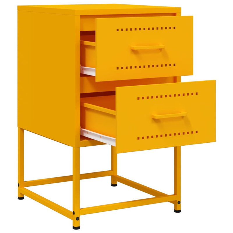 Bedside Cabinet 36x39x60.5 cm Steel, Yellow, 1