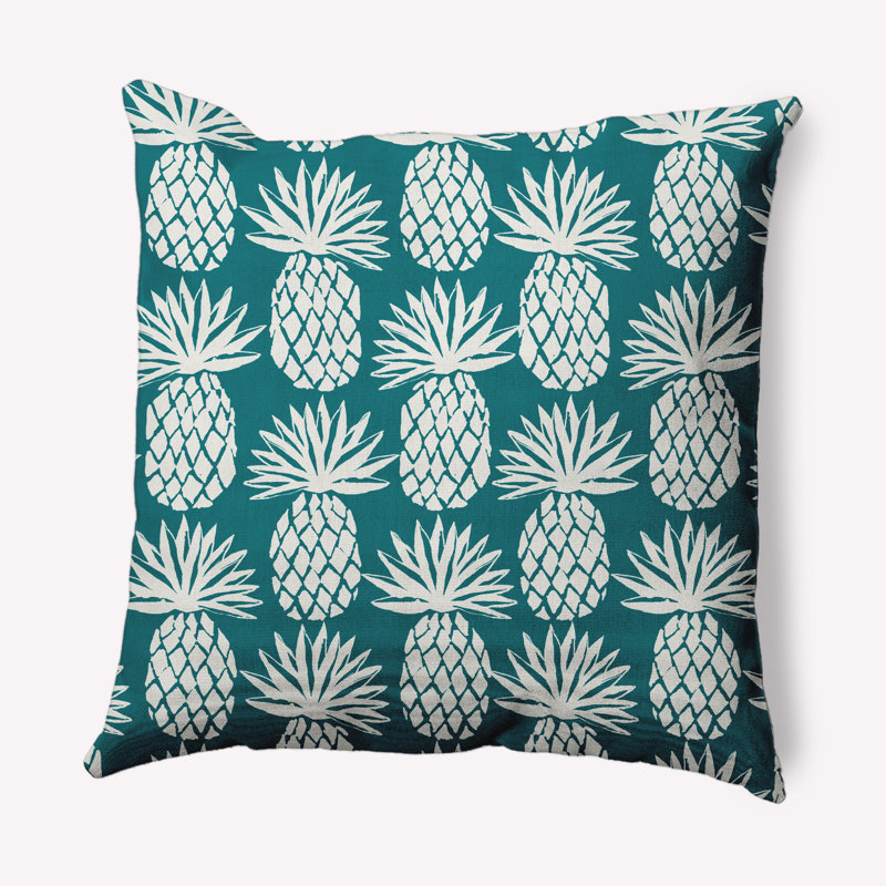 Coussin Botanical Blooms, Bleu sarcelle océanique, 18 po x 18 po