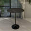 Ensemble de salle à manger à hauteur de bar 5 pièces avec table de bar ronde en MDF et base en acier inoxydable Brookhaven, tabourets de bar rembourrés en cuir avec pieds en fer-1506887621