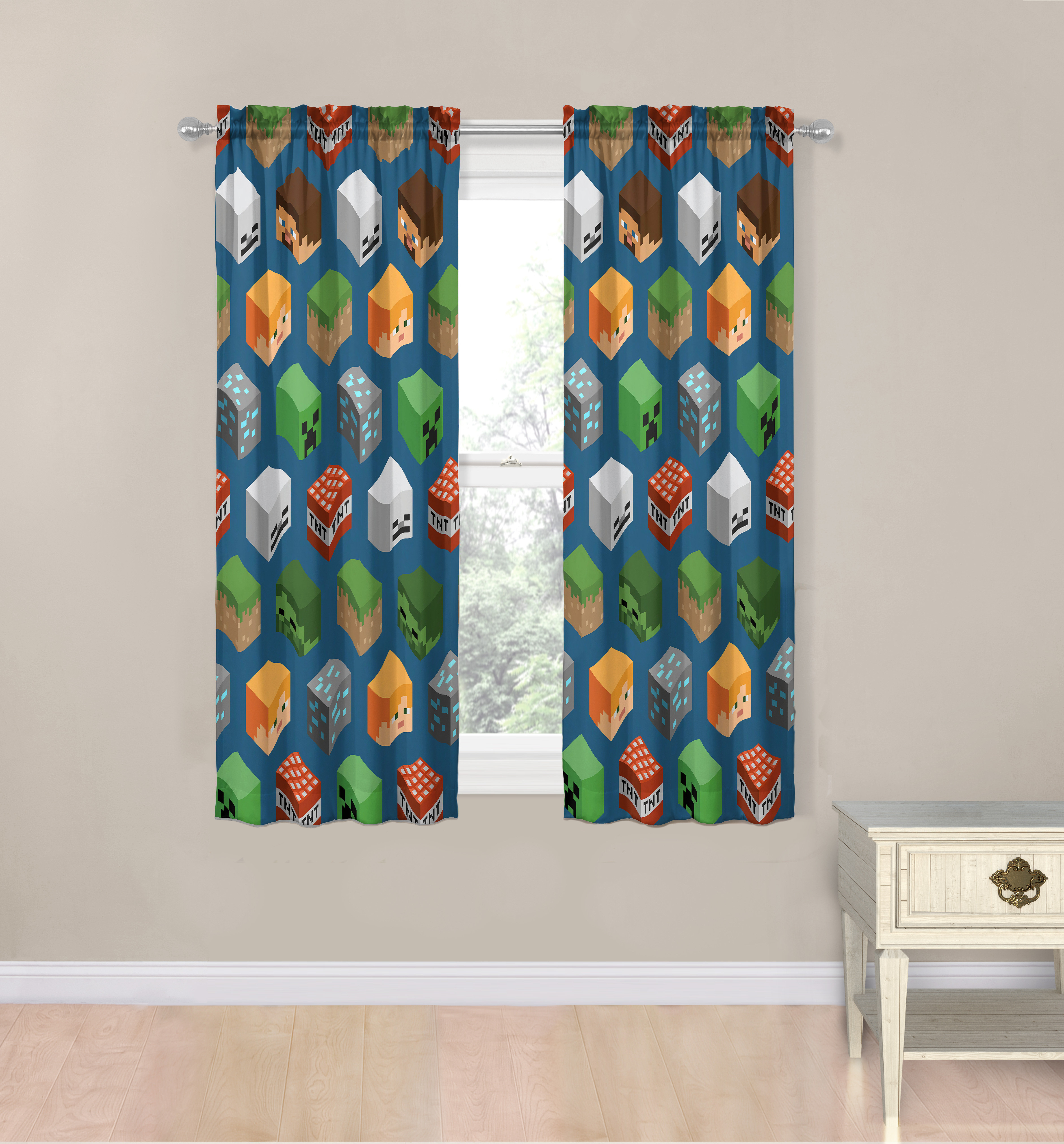 Minecraft Level Up Minecraft Drapes Room Darkening Curtain Panels & Reviews | Wayfair