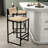 Bar Stools Set Of 2 Paper Rope Weave Dining Chairs And Metal Frame-28893992