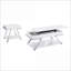 Table de bout contemporaine blanche avec cadre chromé et finition ultrabrillante - compatible avec l'ensemble de tables basses, peu encombrant