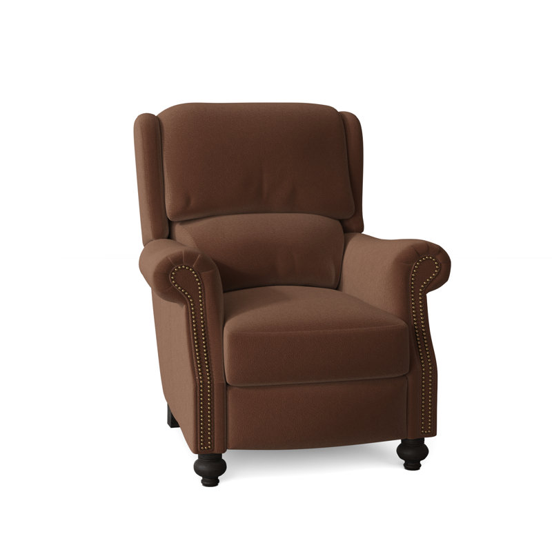 Bancroft Recliner, Aline Fumo Genuine Leather, Cobblestone, French Natural