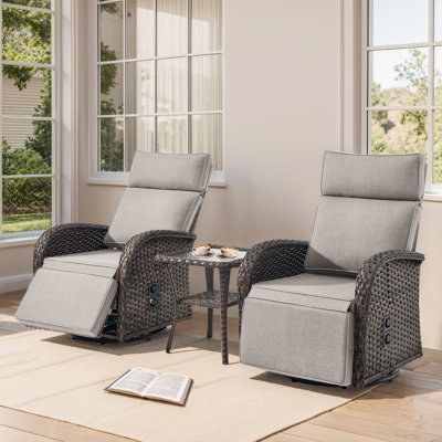 Chaise longue inclinable et réglable en osier Serita