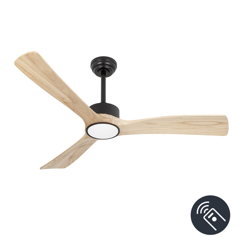 52 Inch Indoor Outdoor Ceiling Fan With Light And Remote Control, Wooden Blade, Silent Reversible DC Motor, Light Memory, 6 Speed For Bedroom/living Room, Etc.