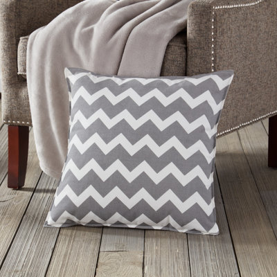  Chevron Cotton Canvas Throw Pillow