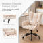 Chaise de bureau pivotante en chenille avec dossier capitonné-357013199