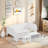 Wooden Daybed With Built-In Storage Shelves, Lockers, And Study Desk, Multi-Functional Twin Size Bed With Matching Stool, Ideal For Small Spaces And Apartments-97120939