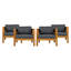 Fauteuil club d'extérieur en bois d'acacia avec coussins-1494237374