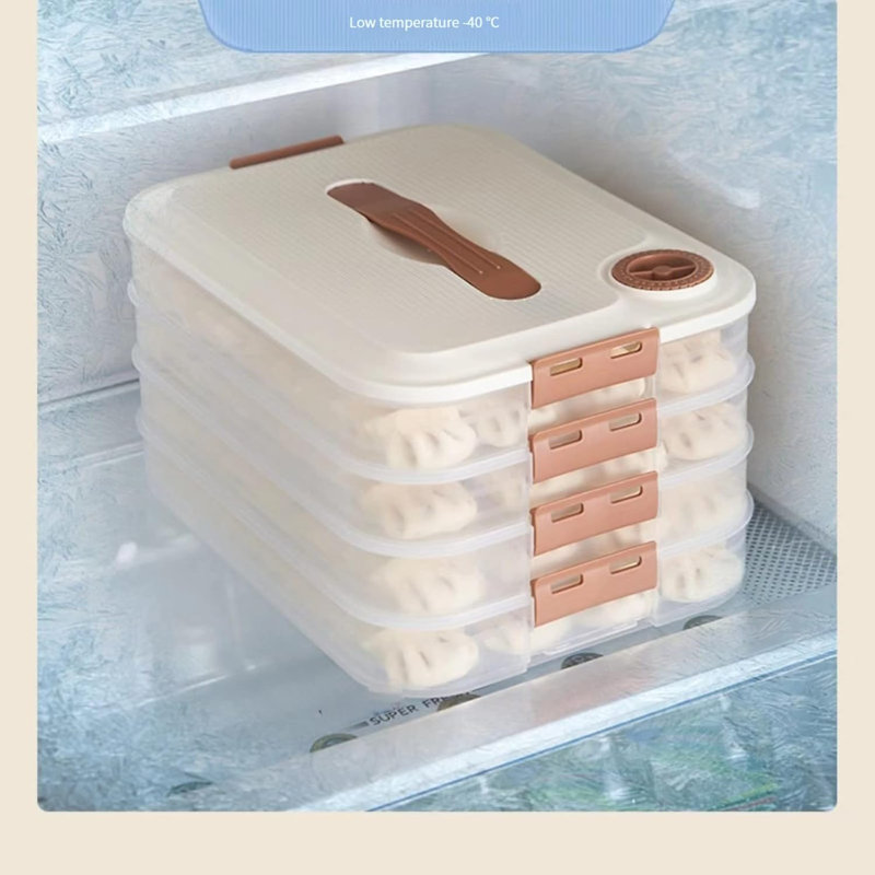 4-Layer Food Storage Containers,Plastic Cookie Containers,Stackable Cookie Carrier, Dumpling Storage Box,Food Containers With Lids Airtight