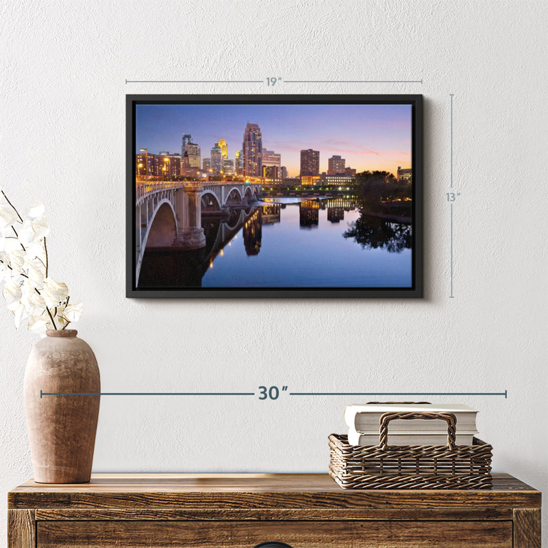 Impression sur toile Cityscape Of Minneapolis, H 13 po x l 19 po