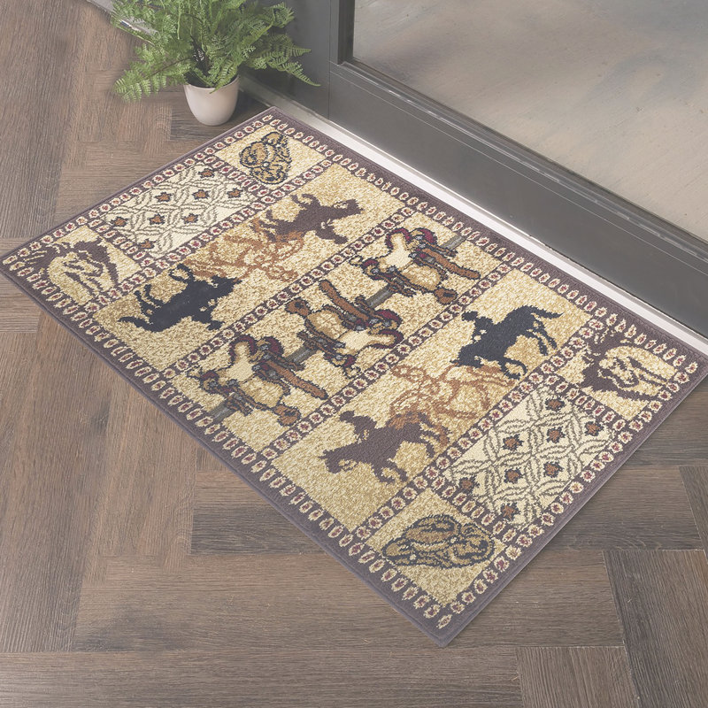 Tapis tribal beige Southwest, Tapis de couloir 2 pi 7 po x 7 pi 3 po
