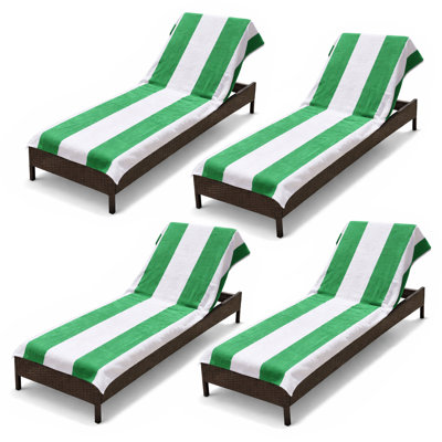 Ensemble de housse pour chaise longue de qualité supérieure en coton rayé Superior Cabana