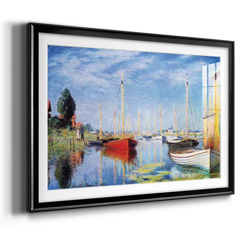«Pleasure Boat At Argenteuil», reproduction d'art sur papier, Noir, H 19 po x l 27 po x P 1,5 po