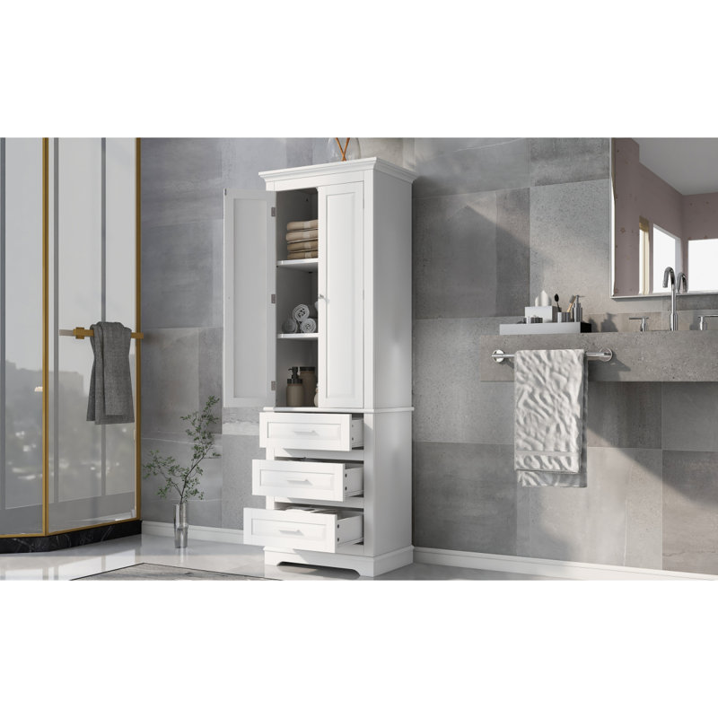 Grande armoire de rangement avec 3 tiroirs pour la salle de bain ou le bureau