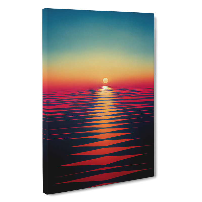 Phenomenal Ocean Sunset - Print, No Matte, 50cm H x 35cm W x 3cm D, Wrapped Canvas