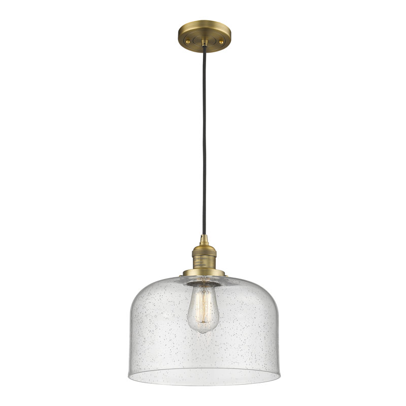 Clarktown 1 - Light Single Pendant, Brushed Brass, Seedy